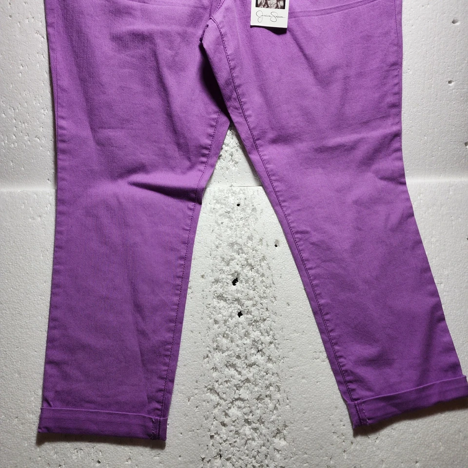 Pantalones de mezclilla Jessica Simpson para mujer talla 32 púrpura bolsillos dobladillo con puños nuevos con etiquetas Foto 3 de 4