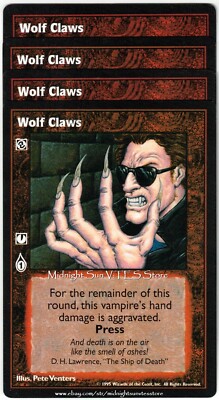 Wolf Claws x4 Vampire: The Eternal Struggle V:TES VTES Vampire CCG