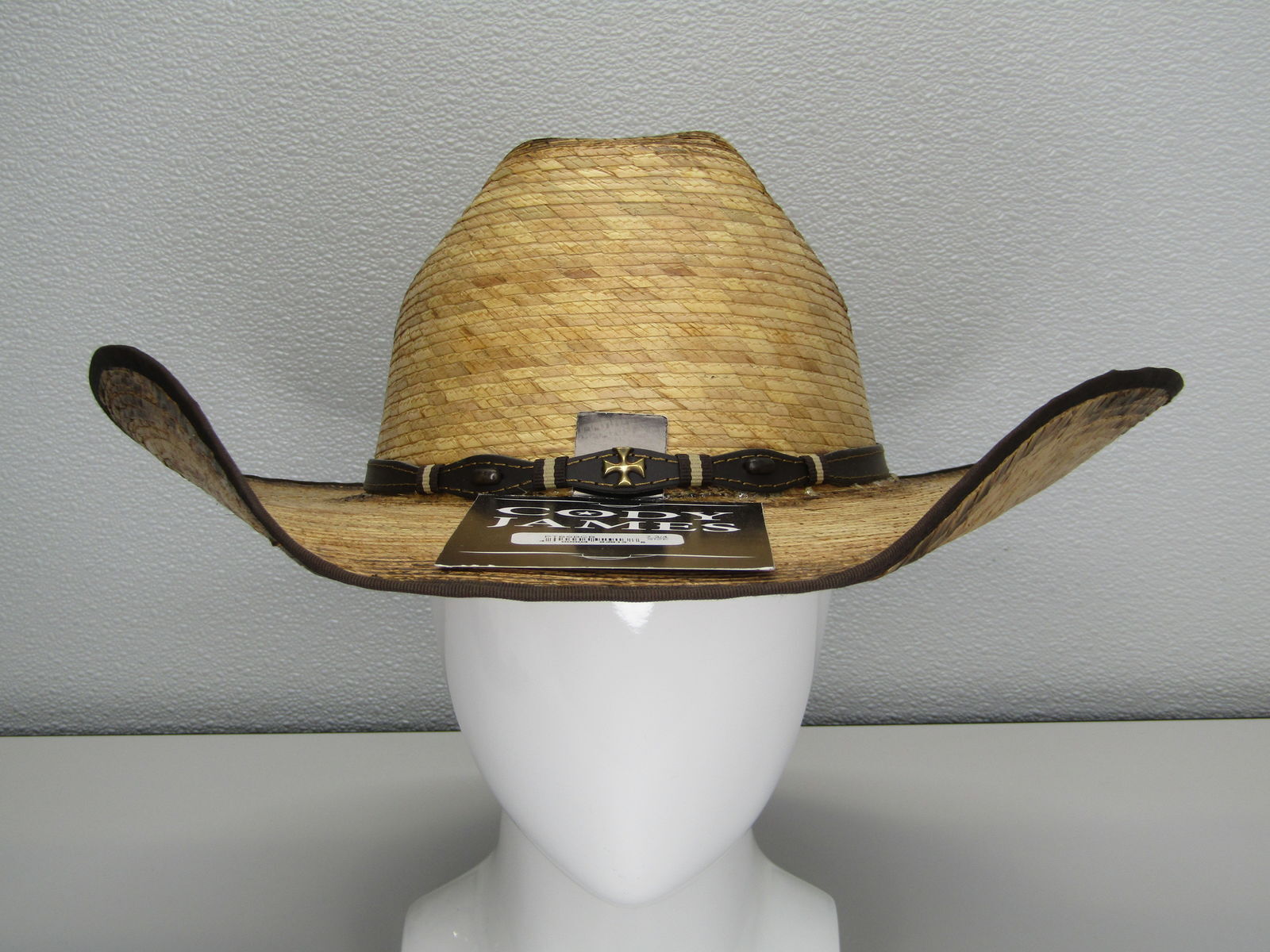 Cody James Mens Cowboy Hat Natural Brown Size 7 3/4 Ponderosa Straw Cross Buckle eBay