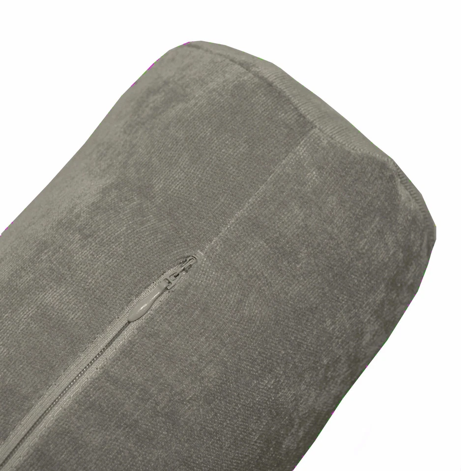 ma18g Ash Grey Sofa Chenille Velvet Bolster CASE Tube Neck Roll Cushion COVER - image 2 of 4