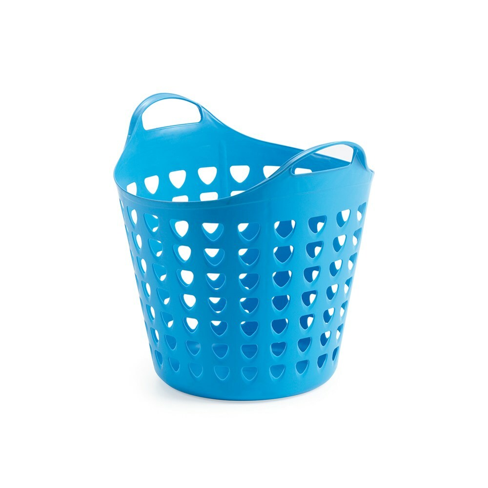 2 x Flexibler Korb Wäschekorb Tragekorb Aufbewahrungskorb Pink / Blau 35 Liter