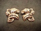 Art Deco Sterling Silver ROSE GOLD Plated Large Brooch Pin & Earrings Set — photo 10