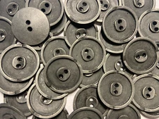 Metal Button 'Etched Circle Rim" Shape Antique Pewter Finish 13 15 18 23mm 2hole