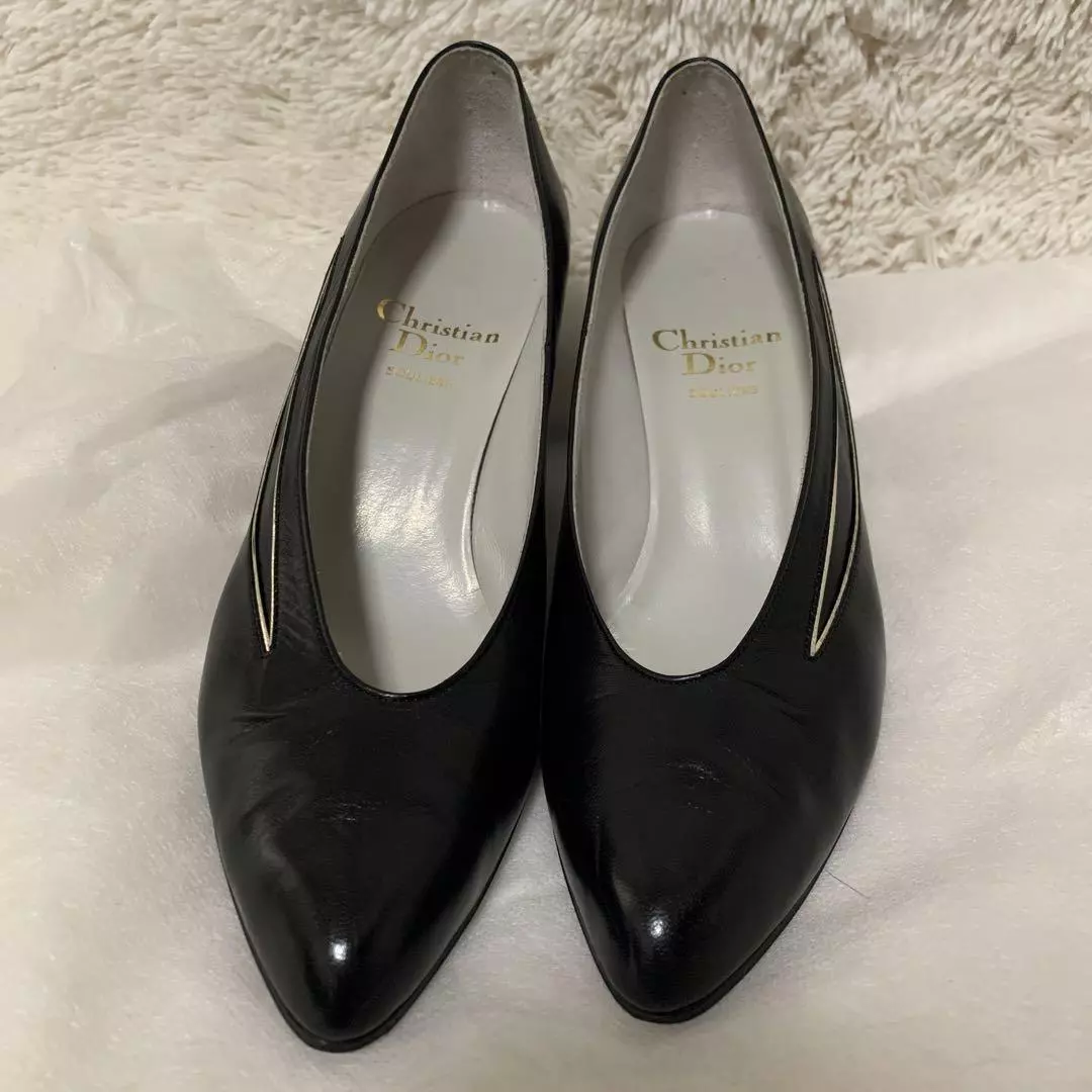 Escarpins Christian Dior talon cuir noir EU35,5/US5,5 41387c