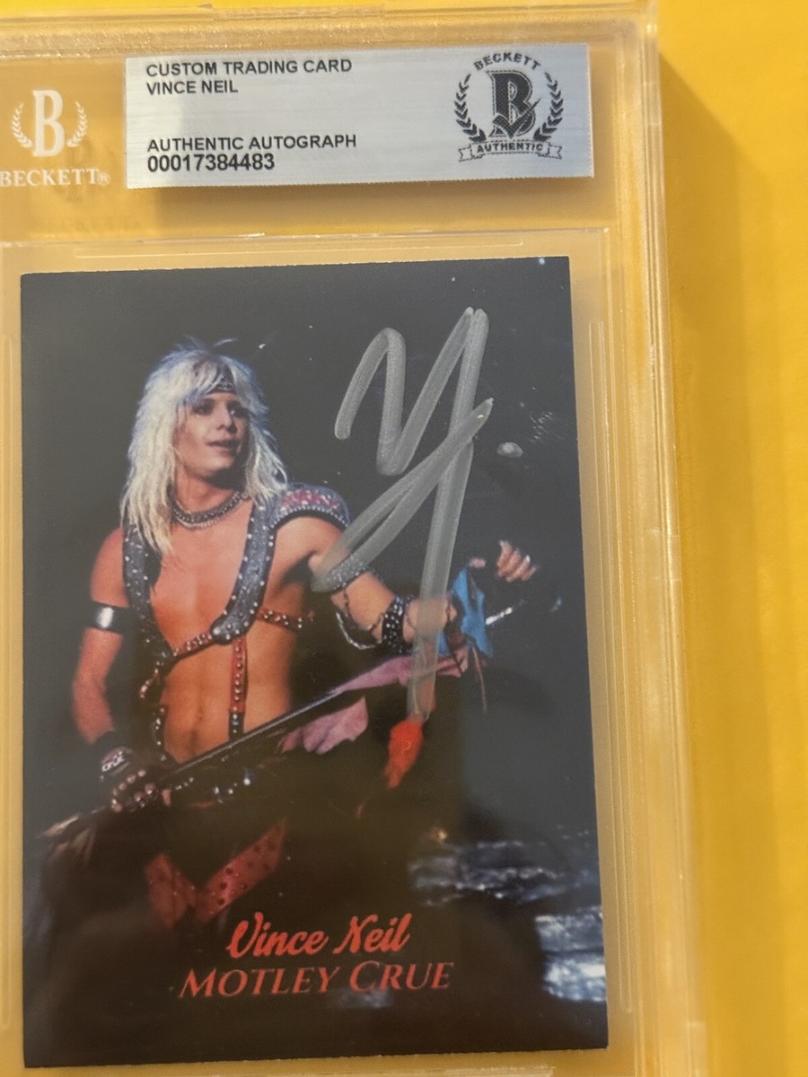 Vince Neil Signed Trading Card BAS MOTLEY CRUE LEAD SINGER