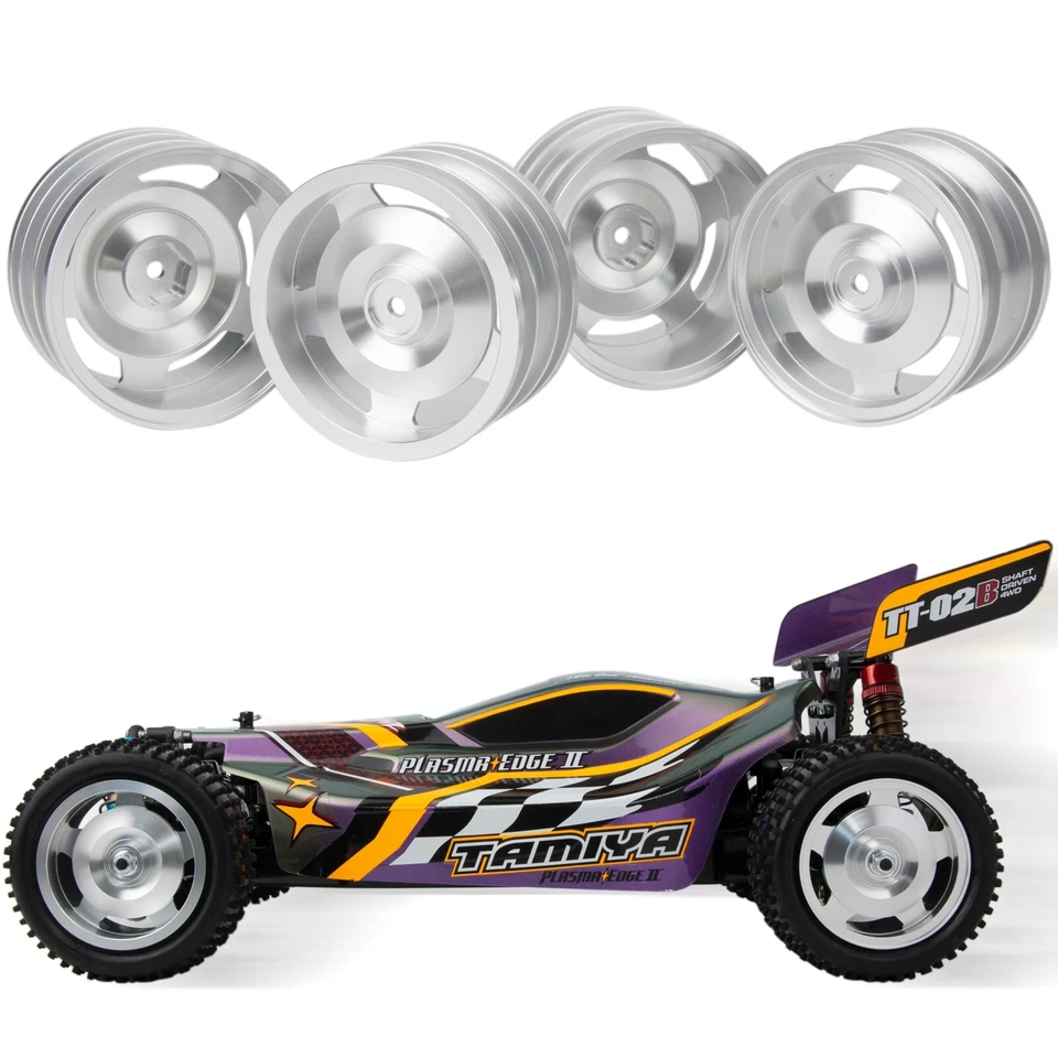 Aluminum Wheel Hub Rims for Tamiya TT-02B Chassis HPI HSP 1/10 RC Buggy Car - Image 2 of 4