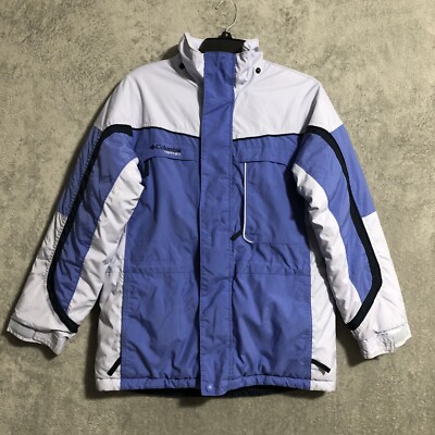Columbia Vertex Insulated Ski Jacket Blue Nylon Youth 14/16 Outdoor Chest 40 in