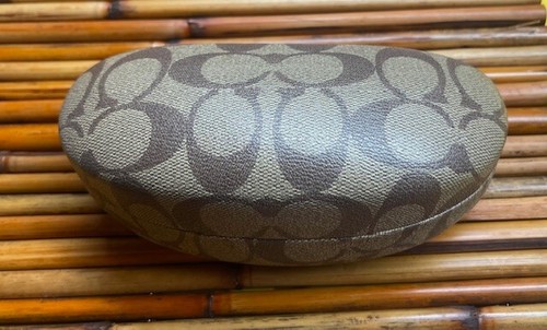 Coach Signature C Eyewear Case Womens Brown Hard Clamshell - Picture 4 of 5