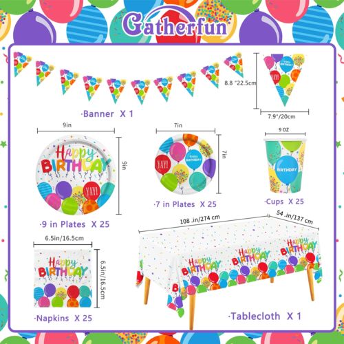 Birthday Party Supplies Disposable Paper Plates Napkins Cups Tablecloth And Bann - Picture 2 of 7