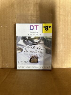 New DT by DavidTutera 25 Piece White Wedding Paper Place Cards (3.75''x 5'')