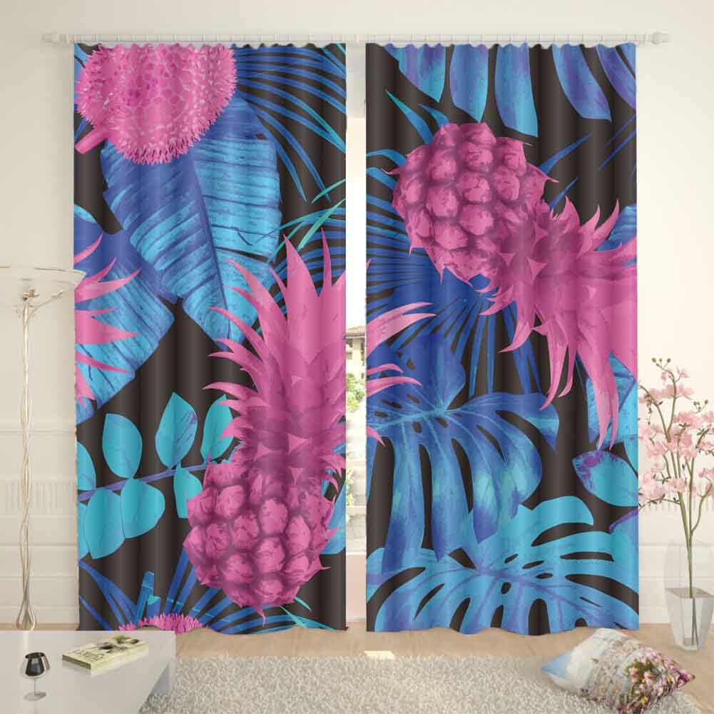Grape Pillar Pineapple 3D Curtain Blockout Photo Printing Curtains Drape Fabric