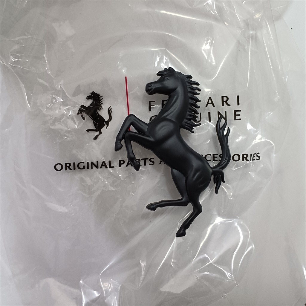 Ferrari California Rampante Front Bumper Black Horse Emblem Badge