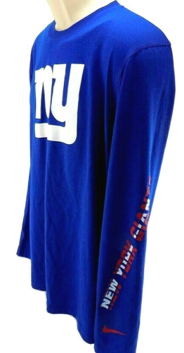 NFL Team Apparel Nike NY Giants Shirt Men's Size M Dri-Fit Long-Sleeve Team Logo - Picture 2 of 8
