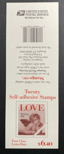 U.S. Stamps SC #3030a. Cherub Love Booklet. 32¢ Booklet of 20. P#B2222-2 - Picture 2 of 2