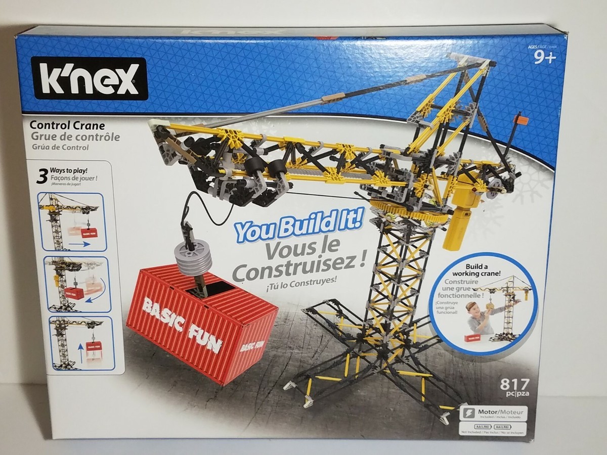 K'NEX Control Crane Building Set Working Motorized Crane NEW Open