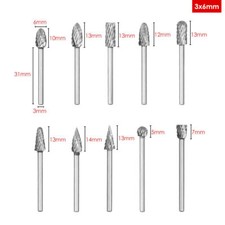 10-teiliges Hartmetall-Frässtift-Set – 3 Mm Schaft, Für Dremel & Rotationstools, Gravieren & Holz