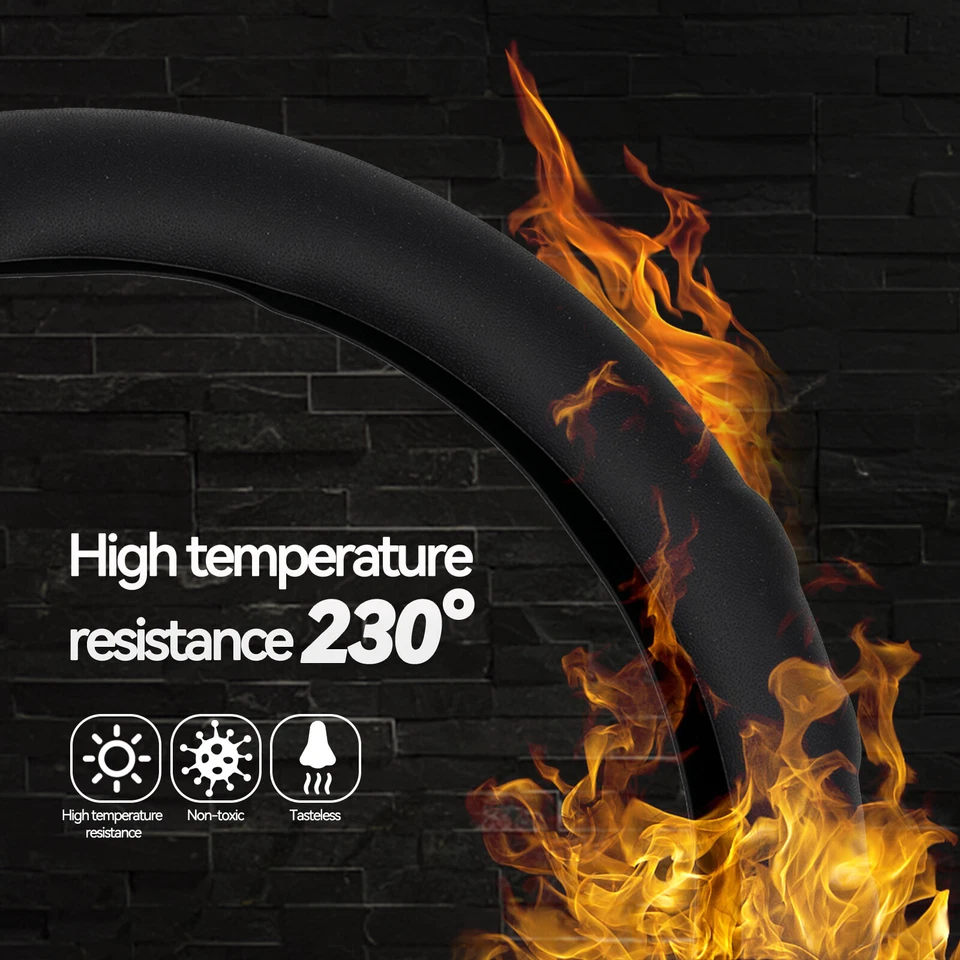 14"- 15" Silicone Steering Universal Wheel Cover Golve Car Auto Non-slip Leather - Image 3 of 4