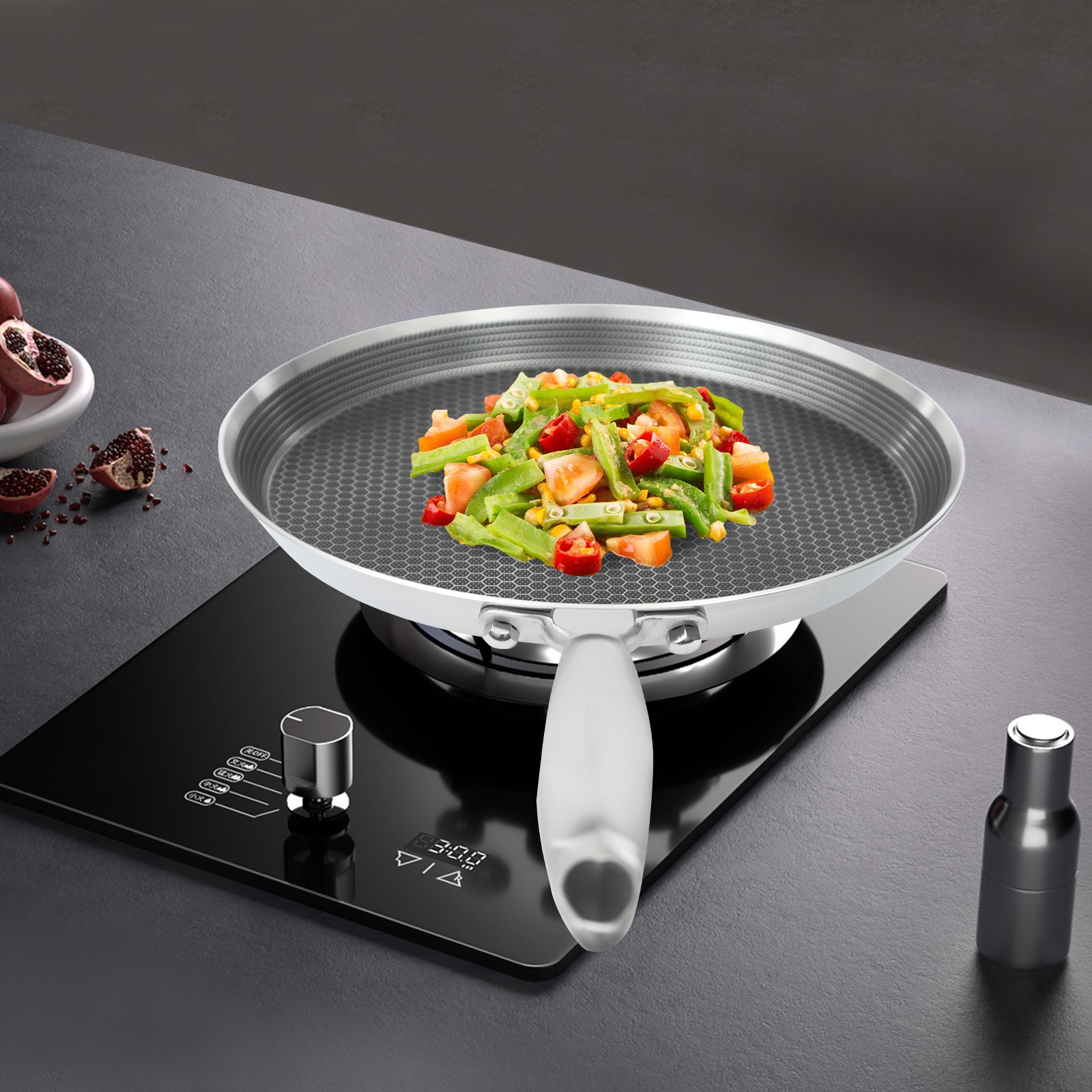 10 Inch Stainless Steel Crepe Pan Non Stick Flat Skillet Pancake Pan Cooking Pan