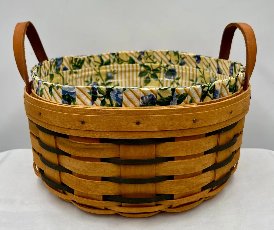 Vintage 1996 Longaberger Darning Snack Basket Fabric Insert Protective Liner 10” - Image 2 of 4