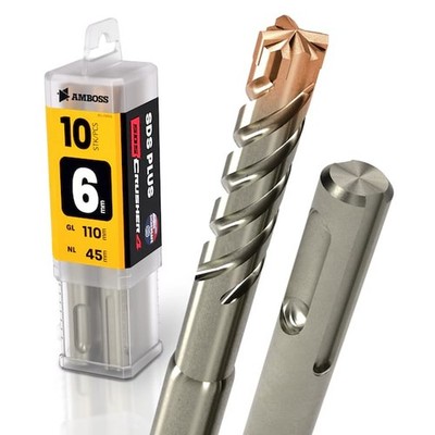SDS Plus Hammerbohrer 4X Schneiden PGM Ø 6mm x 45mm - AMBOSS Werkzeuge SDS
