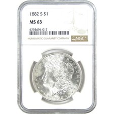 1882 S Morgan Dollar MS 63 NGC Silver $1 Uncirculated Coin SKU:I15719
