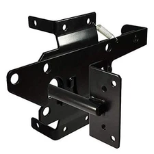 Self-Locking Gate Latch Heavy Duty Post Mount Automatic Gravity Lever Black