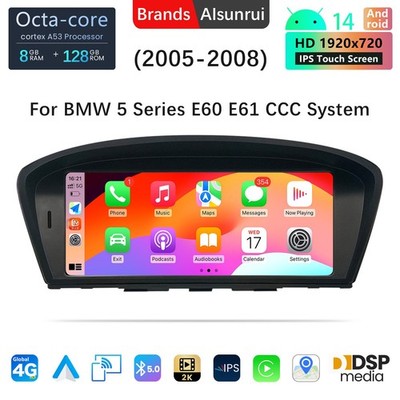 8.9 Inch Android Radio 128G Upgrade for BMW 5 3 Series E60 E90 2005-2008 Carplay