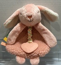 ITZY RITZY Pink Bunny Lovey 9 Plush Toy And Teether Security Blanket Crinkle