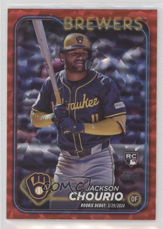 2024 Topps Update Rookie Debut Red Crackle Foilboard 164/199 Jackson Chourio nr2