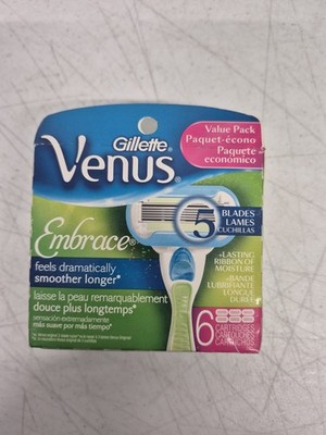 6 Gillette Embrace Razor Blades Refill Cartridge Fit Venus Olay Swirl Spa Shaver