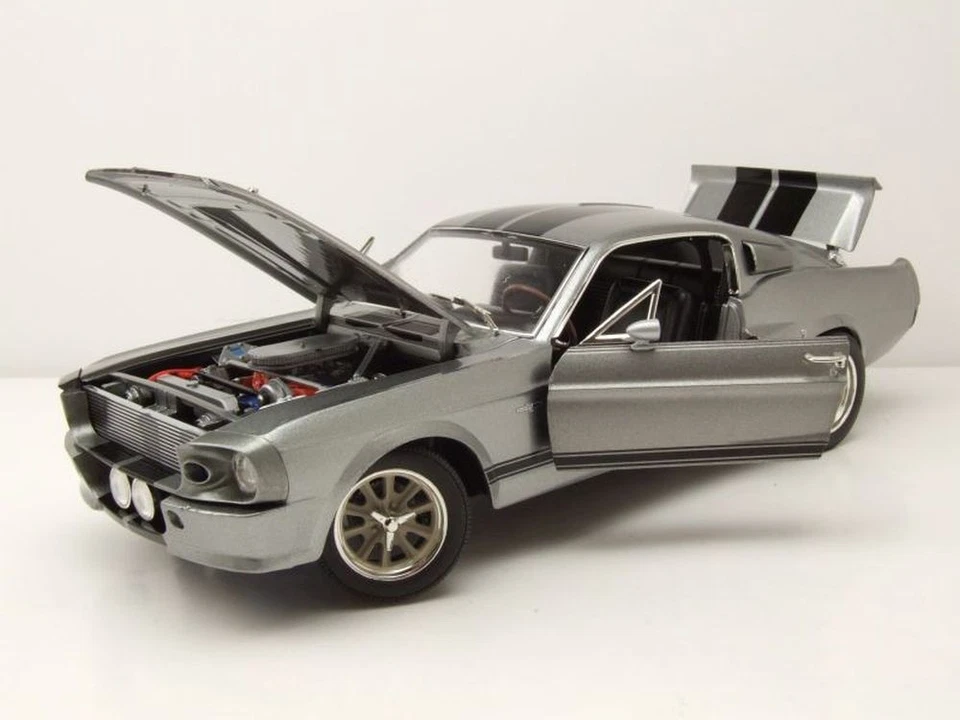 Ford Shelby MUSTANG Gt 500 Eleanor 1967 Grigio Argento Modello 1:18 Greenlight - Immagine 4 di 4