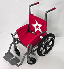 American Girl 18in Doll Wheelchair Manual Medical Theme Red Gray Black