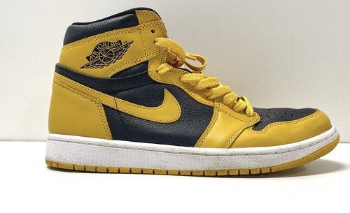 Nike Air Jordan 1 Yellow Men's Athletic Shoes Size 9 - Picture 3 of 7