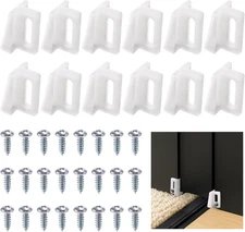 12Pcs N 6950 Pocket Door Bottom Guides with Screws Plastic Door Hardware White