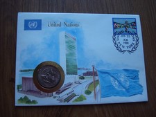 TOP USA Numisbrief United Nations! Briefmarke + Stempel + Münze!