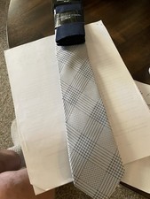 SHAQUILLE O'NEAL Neck Tie  Hanky  Black  Plaids  Checks  X Long  MSRP: 50