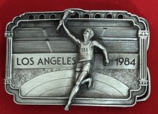 Vintage Commemorative Belt Buckle from the 1984 Los Angeles Olympic Games.