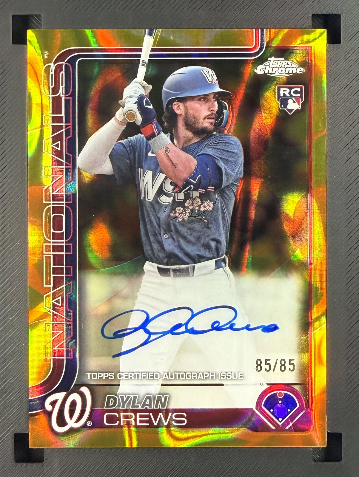 2025 Topps Chrome Update Dylan Crews Rookie Auto 85/85 Nationals RC Bookend