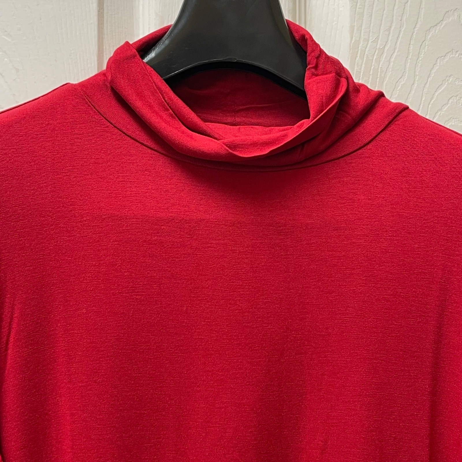 Women's Basic Turtleneck Red Knit Long Sleeve Str… - image 3