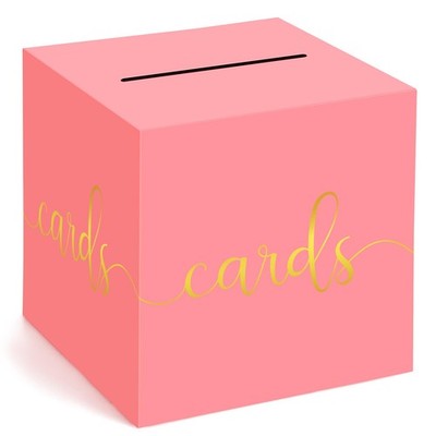 Light Red Card Box Slot 9.06 Inch Receiving Money Wedding Reception Party