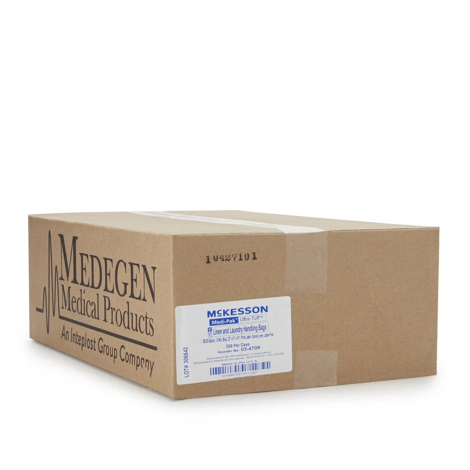 Bolso McKesson de lino sucio con cierre de corbata 8 X 23 X 41 pulgadas 1,0 mil LLDPE 30 a 33 Foto 2 de 2