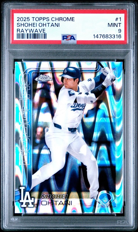 147683316 Shohei Ohtani 2025 Topps Chrome #1 RayWave Refractor PSA 9