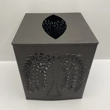 Colonial Tin Works Tissue Box Cover w/Punched Willow Tree Design Kleenex