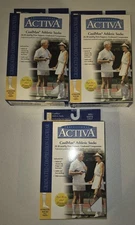 Lot of 3 Pairs Activa CoolMax Athletic Socks Calf  20-30mmHg White Size Medium 