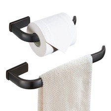 Bronze Towel Holder Set, Oil Rubbed Toilet Paper Holder, Bathroom Hardware Se...
