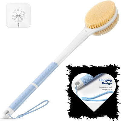 Back Scrubber Body Shower Brush Anti Slip Long Handle Bath Brush with Stiff & So