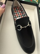 Gucci Kids Black Leather Horsebit Loafers Size 33 (EU)  Us 2 New in Box