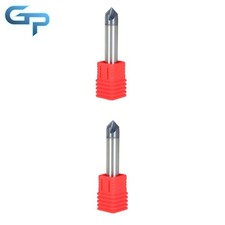 2 Pack 3/8" 4 Flute 2-1/2" Length 90 Degree Double End Carbide Chamfer Mill