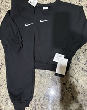 Boys Nike Crew Sweatshirt And Jogger Set Black Size 7 New With Tags