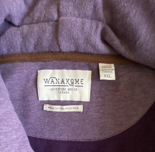 Wanakome Hestia Cowl Neck Full Zip Hoodie Womens XXL Heavy Purple Sweater Jacket - Picture 9 of 12